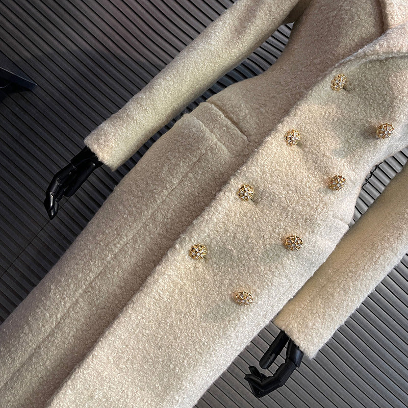 Ivory Elegance Wool Coat – Long Tailored Winter Style " VERSHANA"